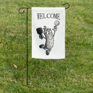 Pickleball Star Welcome Garden Flag