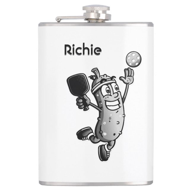 Pickleball Star with Name or Monogram Flask (Front)