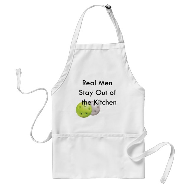 Pickleball -- stay out of the kitchen! adult apron (Front)