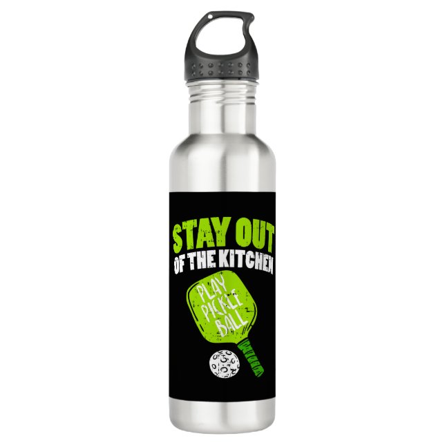 Pickleball - Stay Out Of The Kitchen Stainless Steel Water Bottle (Front)