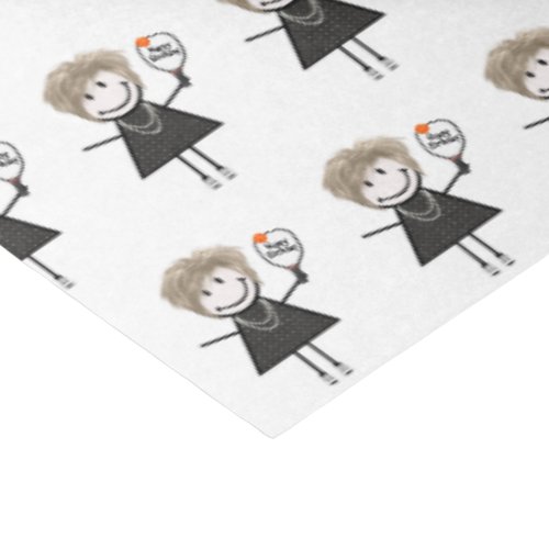 Pickleball Stick Figure Girl  Tissue Paper