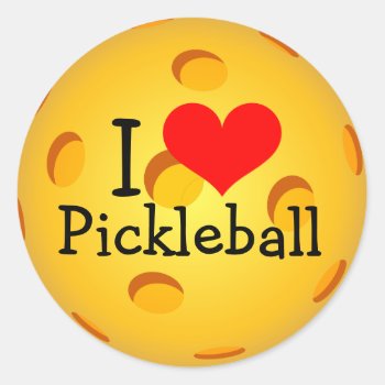 Pickleball Stickers - "i Love Pickleball" by Pickleball_Gift at Zazzle
