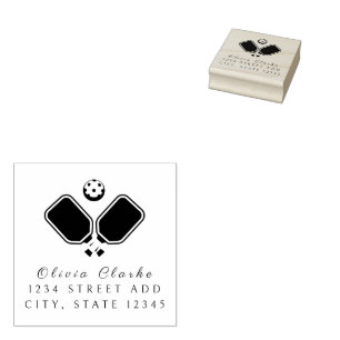 Pickleball Stylish Script Rubber Stamp