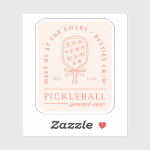 Pickleball summer besties girls crew aesthetic sticker