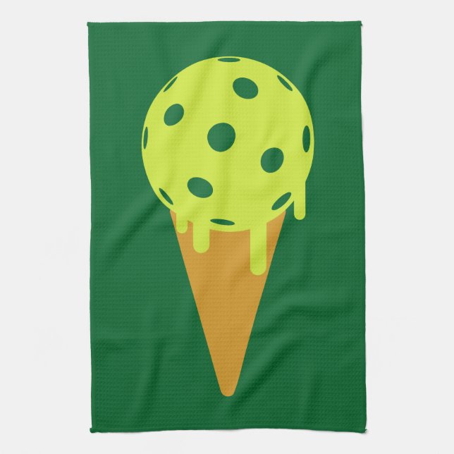 Pickleball Summer Ice Cream Cone Sports Towel (Vertical)