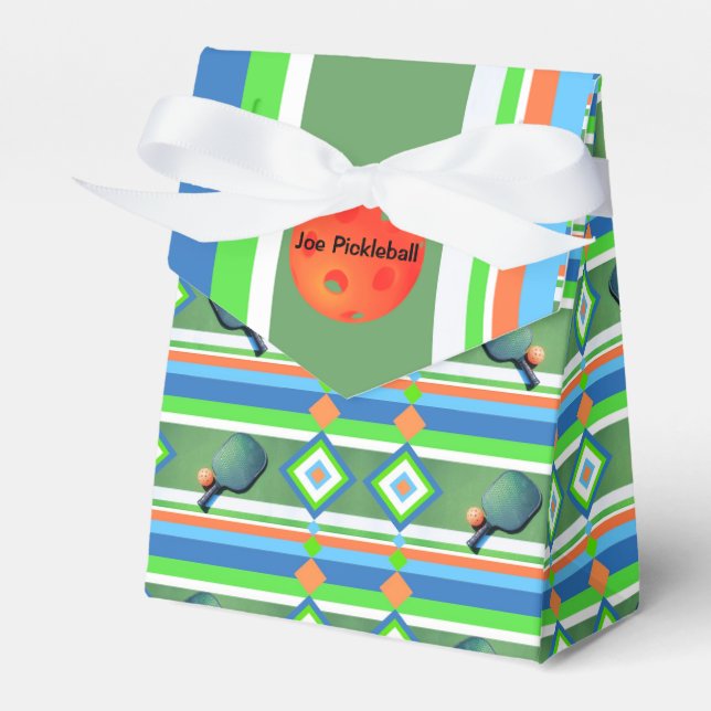 Pickleball Summer, Pickleball Party Personalized Favor Boxes (Front Side)