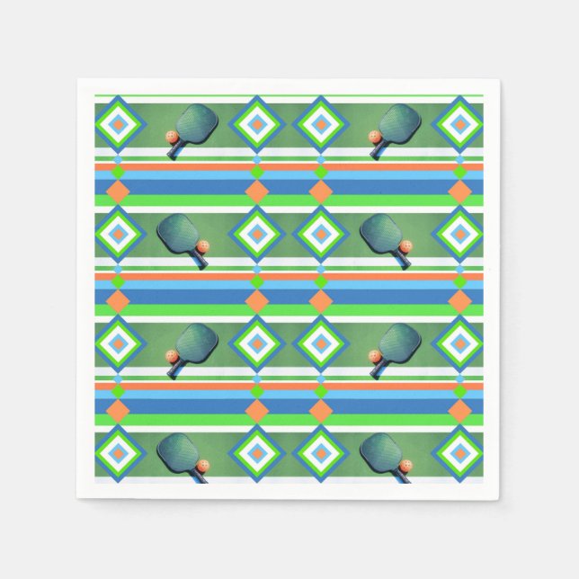 Pickleball Summer Pickleball Party Potluck Cookout Napkins (Front)