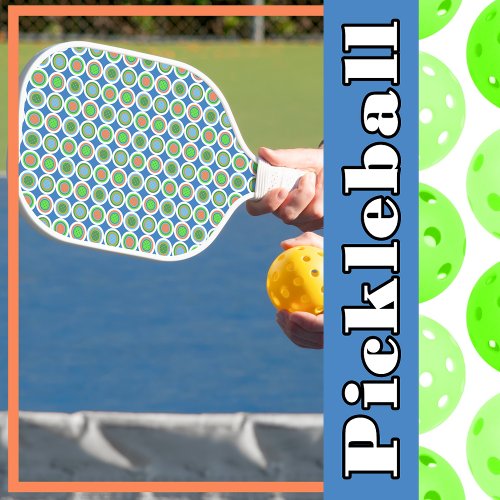 Pickleball Summer Polka Dot Orange Green Blue Ball Pickleball Paddle