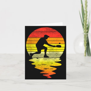 Pickleball sunset retro sport pickle ball player card