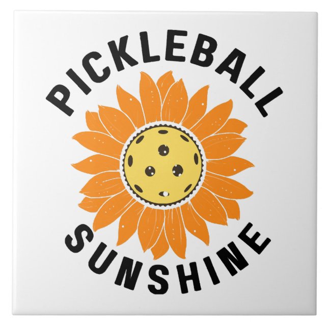 Pickleball sunshine ceramic tile (Front)