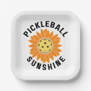 Pickleball sunshine paper plates