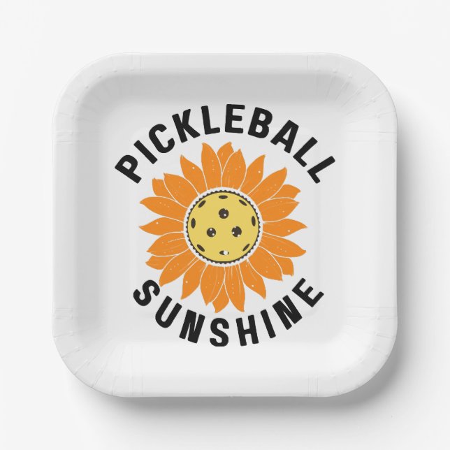 Pickleball sunshine paper plates (Front)