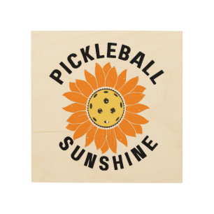 Pickleball sunshine wood wall art