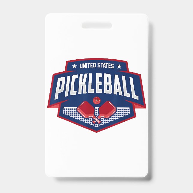 Pickleball Support the Team Pickleball Player USA  Badge (Front)