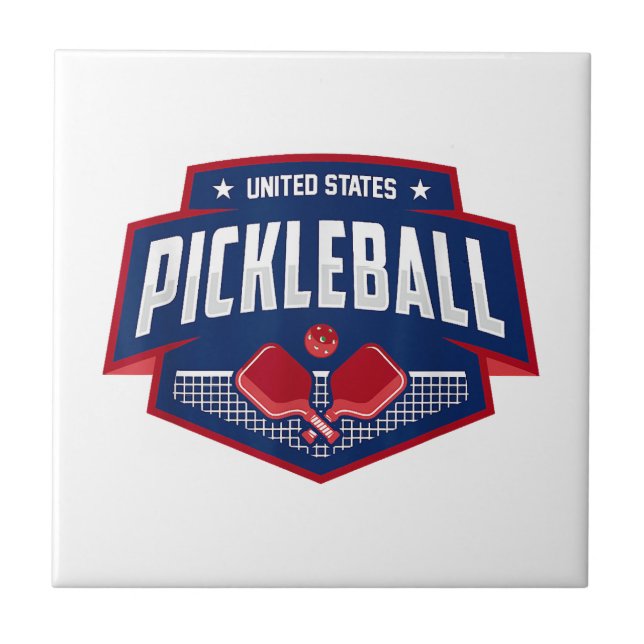 Pickleball Support the Team Pickleball Player USA  Ceramic Tile (Front)