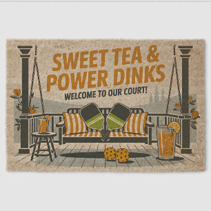 Pickleball Sweet Tea & Power Dinks Welcome Mat
