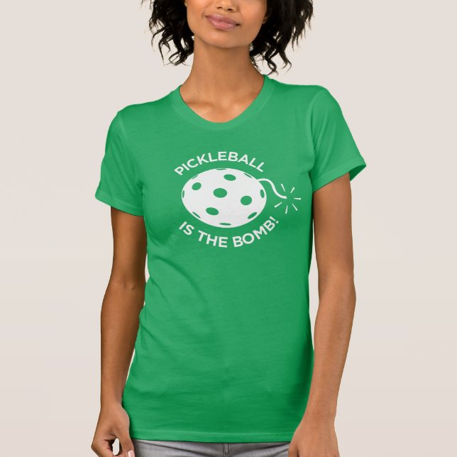 Pickleball T-shirt: "Pickleball is the Bomb!" T-Shirt (Front)