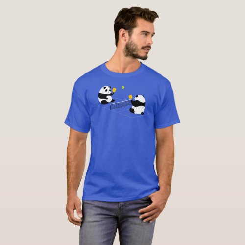 Pickleball T_shirt Pickleball Pandas Blue T_Shirt