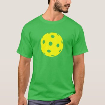 Pickleball T-shirt: Yellow Ball On Green (men) T-shirt by Pickleball_Gift at Zazzle