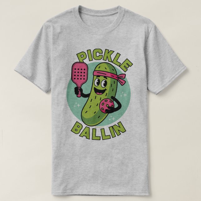 Pickleball T-Shirts for Men Just Pickleballin (Design Front)