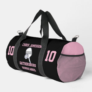 Pickleball Team Coach Player Black Pink Custom Duffle Bag