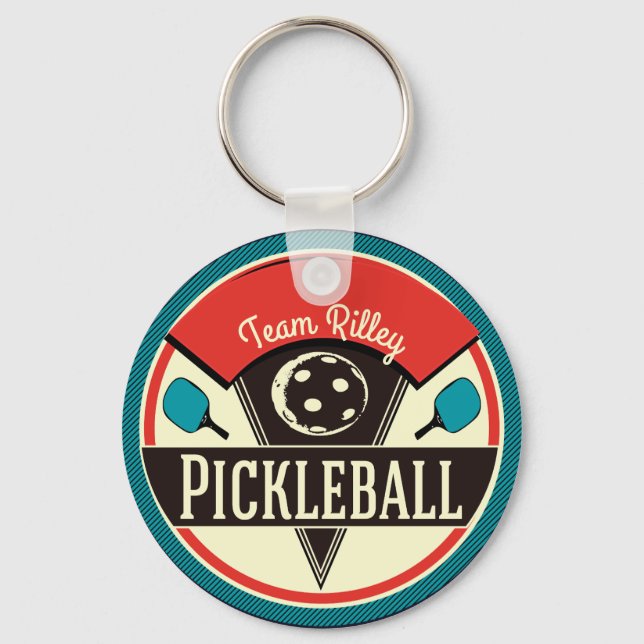 Pickleball Team Player Name Keychain (Front)