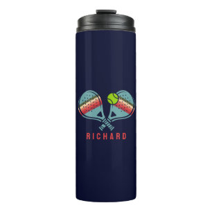 Pickleball Team Striped Paddles Custom Thermal Tumbler