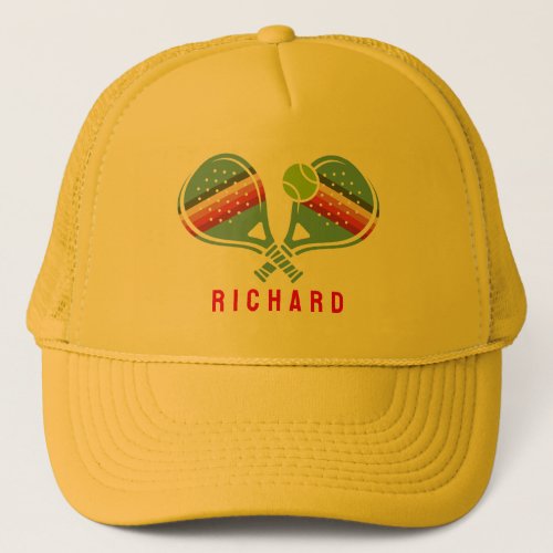 Pickleball Team Striped Paddles Custom Trucker Hat