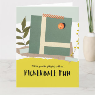 Pickleball thank you card