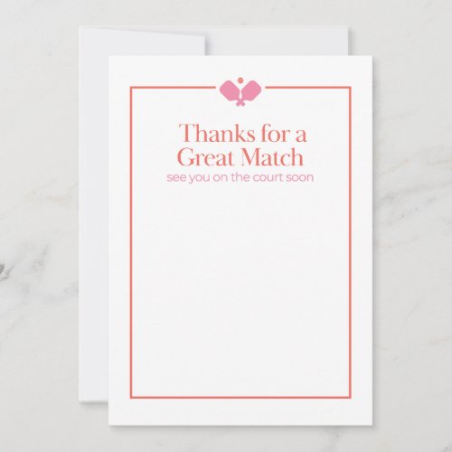 Pickleball Thank You Card | Great Match