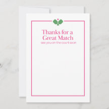 Pickleball Thank You Card | Great Match