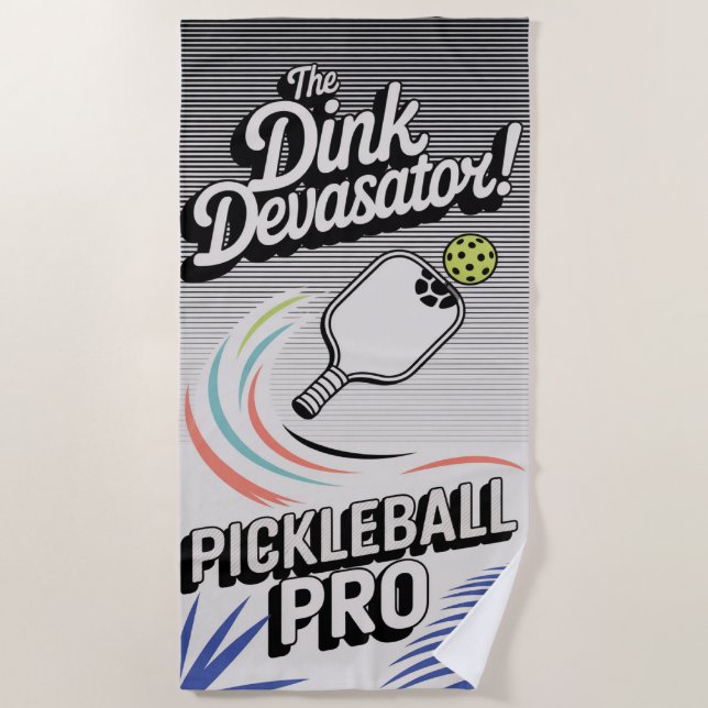 Pickleball The Dink Devastator Club Beach Towel (Front)