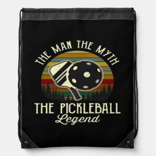 Pickleball- The Man, The Myth, The Legend Drawstring Bag