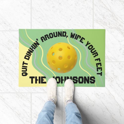Pickleball Theme Personalized Doormat
