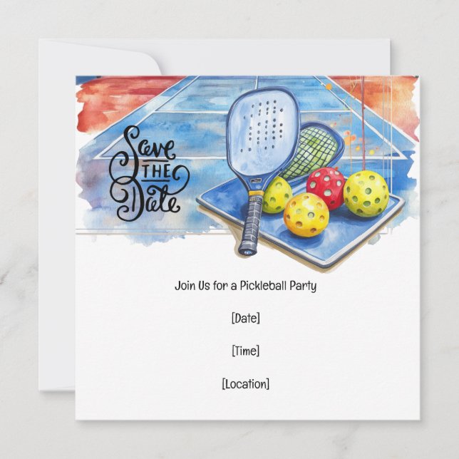 Pickleball themed Birthday Party  Invitation (Front)