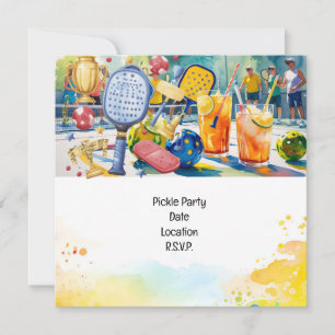 Pickleball themed Birthday Party Invitation