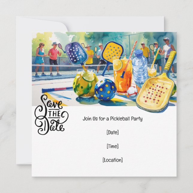 Pickleball themed  Party  Invitation (Front)