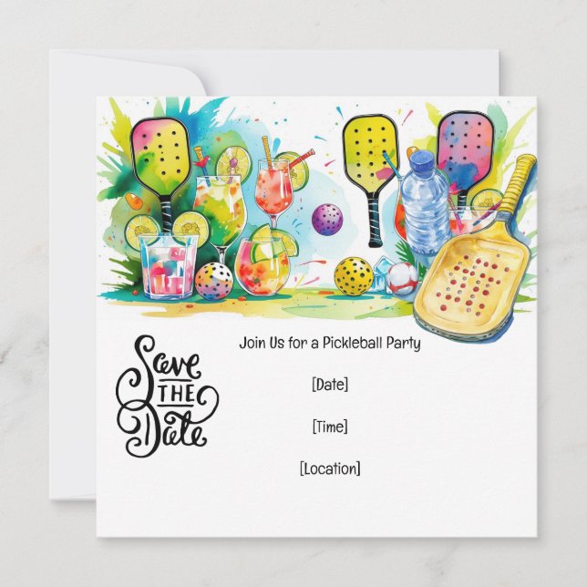 Pickleball themed  Party  Invitation (Front)