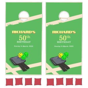 Pickleball Themed Sports Dinking Birthday Party Cornhole Set