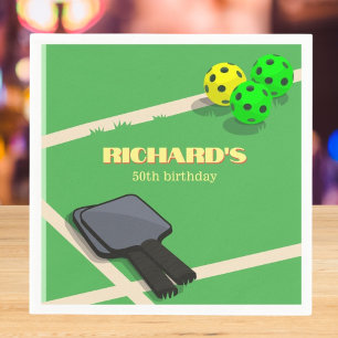 Pickleball Themed Sports Dinking Birthday Party Napkins