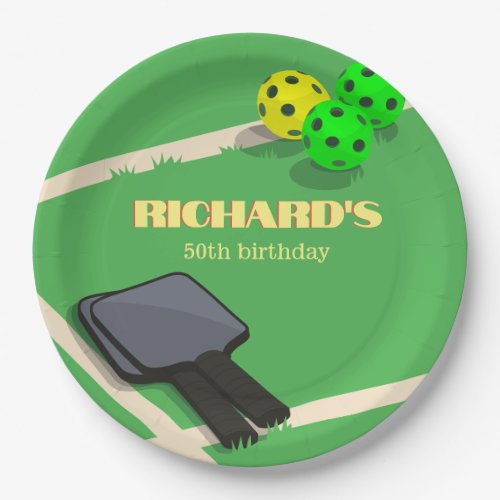 Pickleball Themed Sports Dinking Birthday Party Paper Plates