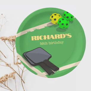 Pickleball Themed Sports Dinking Birthday Party Paper Plates