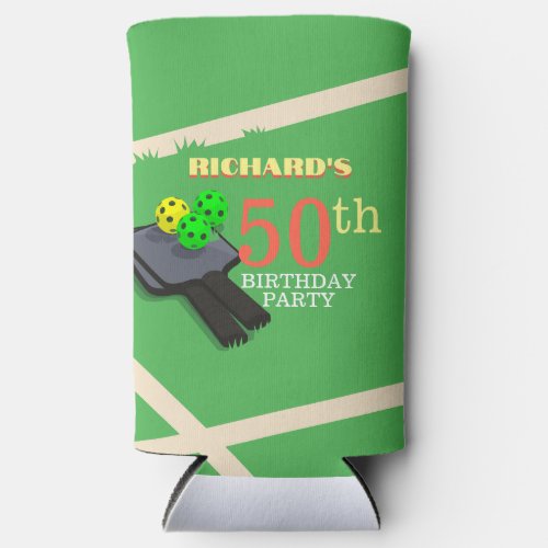 Pickleball Themed Sports Dinking Birthday Party Seltzer Can Cooler