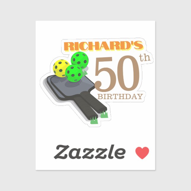 Pickleball Themed Sports Dinking Birthday Party Sticker (Sheet)