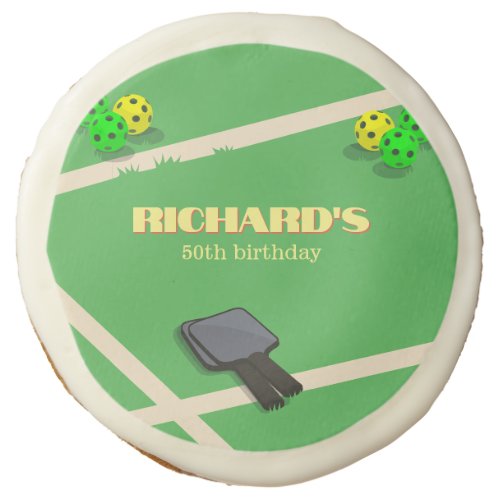 Pickleball Themed Sports Dinking Birthday Party Sugar Cookie