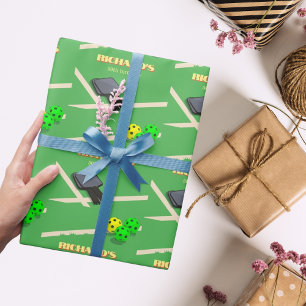 Pickleball Themed Sports Dinking Birthday Party Wrapping Paper