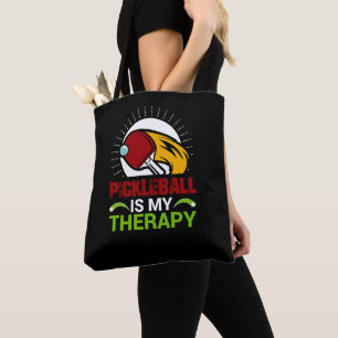 Pickleball Therapy: A Playful Escape on the Court Tote Bag