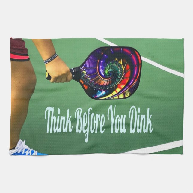 Pickleball Think Before You Dink Kitchen Towel (Horizontal)