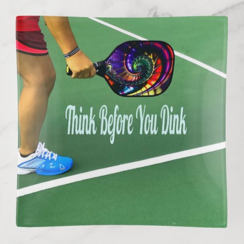 Pickleball Think Before You Dink Trinket Tray