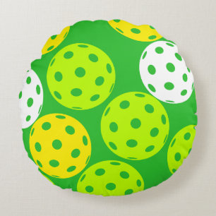 Pickleball Throw Pillow. Home Decor. Round Pillow